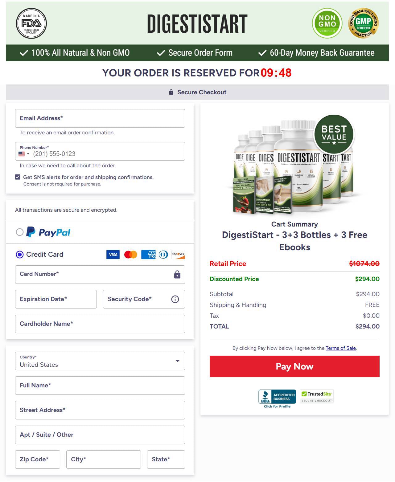 DigestiStart Payment Checkout
